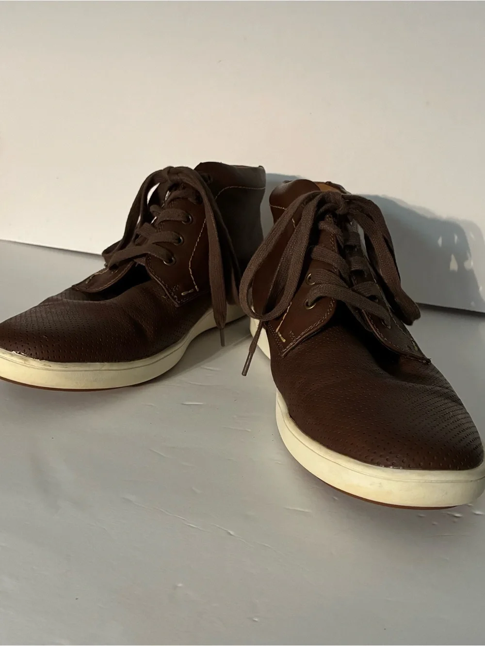 Steve Madden Brown Leather Chukka Sneakers Men’s 9 EUC